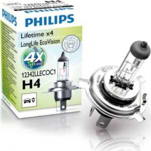 Autožárovka Philips LongLife EcoVision 12342LLECOC1 H4 P43t-38 12V 60/55W s homologací
