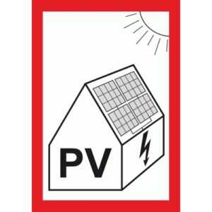 Samolepka PV symbol pro fotovoltaiku 75x105mm